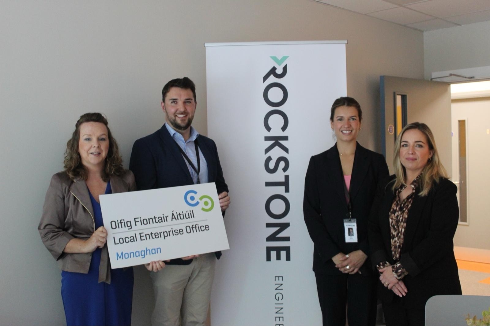 Pictured at the Rockstone Engineering Monaghan Open Day (L–R): Eilin Connolly (Local Enterprise Office Monaghan), Christopher Greenan (Managing Director, Rockstone Engineering), Kinga Koziol (Commercial Operations Lead, Rockstone Engineering) and Pamela Kerr (Local Enterprise Office Monaghan).